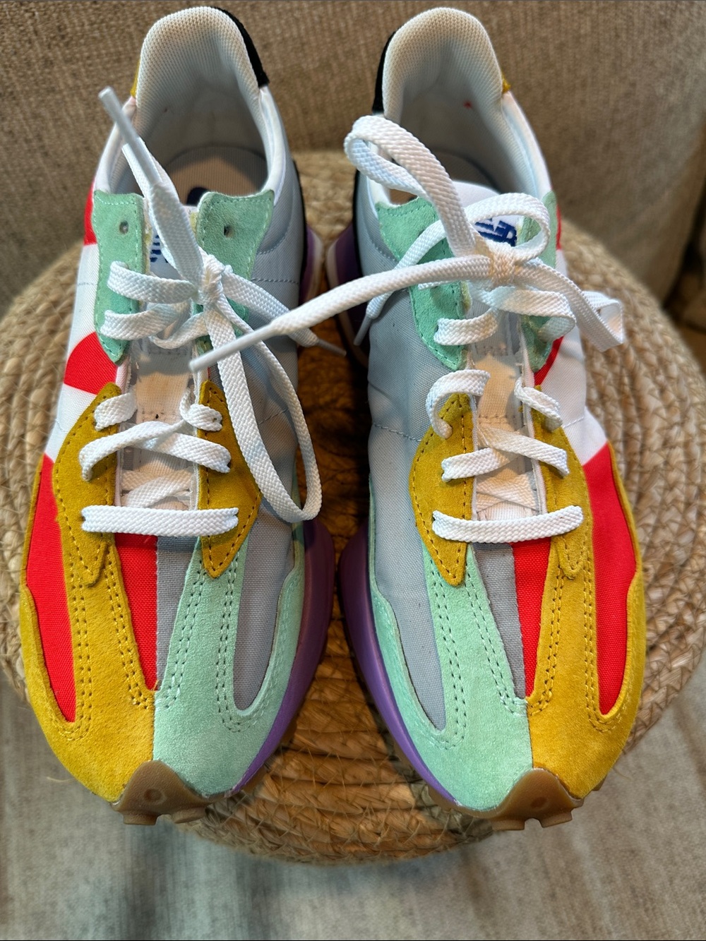 New Balance Neo Flame Sneakers - White, Red, Mint, Yellow, Purple - Picture 1 of 6